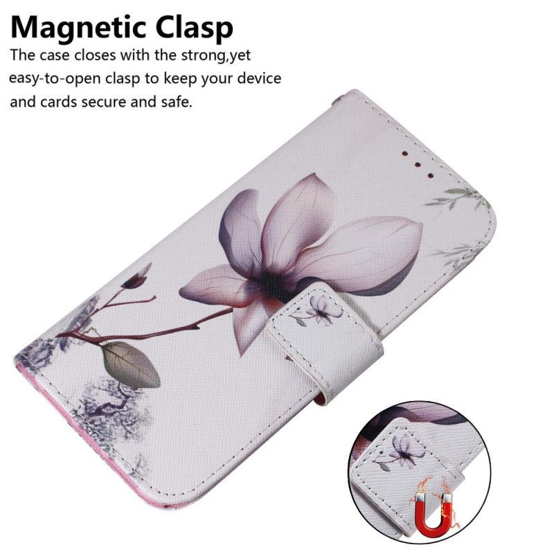 δερματινη θηκη Honor 50 Lite Flower Dusty Pink